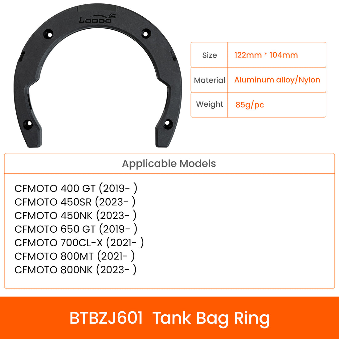 Anello serbatoio LOBOO BTBZJ601 per CFMOTO 250, 400, 450, 650, 675, 700 e 800