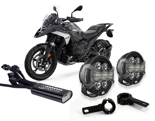 Complete BMW R 1300 GS D7 PRO auxiliary light and CANsmart kit with collars