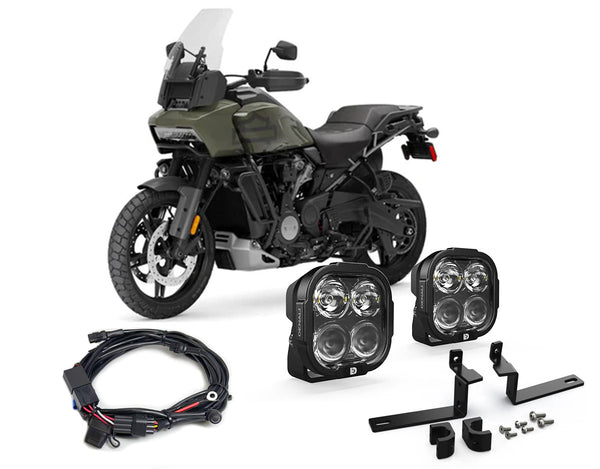 DL4 Auxiliary Light Kit with Bracket and Wiring Harness for Harley Pan America 1250