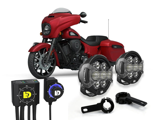 Kit faretti D7 PRO con controller DialDim per Indian Chieftain e Challenger