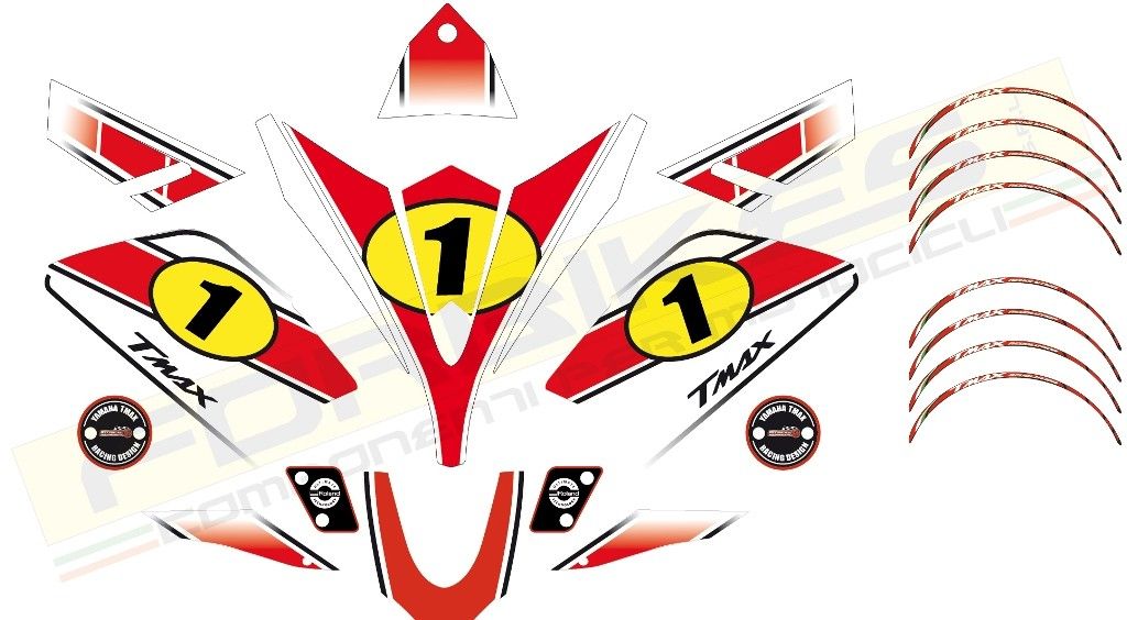 Kit grafiche adesive YAMAHA T-MAX 530 da 2012 Ago Replica