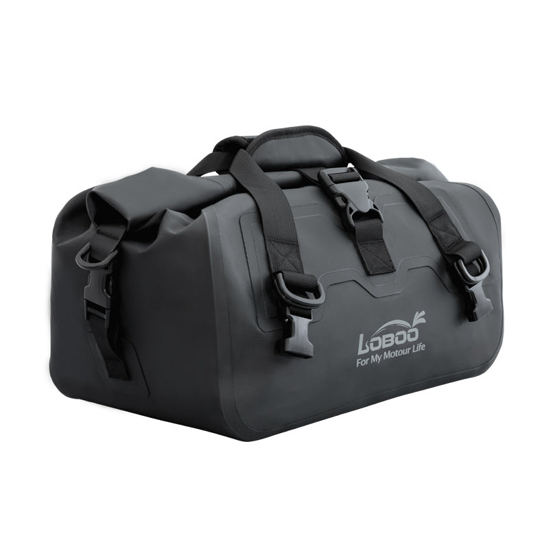 Borsa posteriore LOBOO BWB20PBK vista di tre quarti, con maniglia superiore e anelli a D laterali