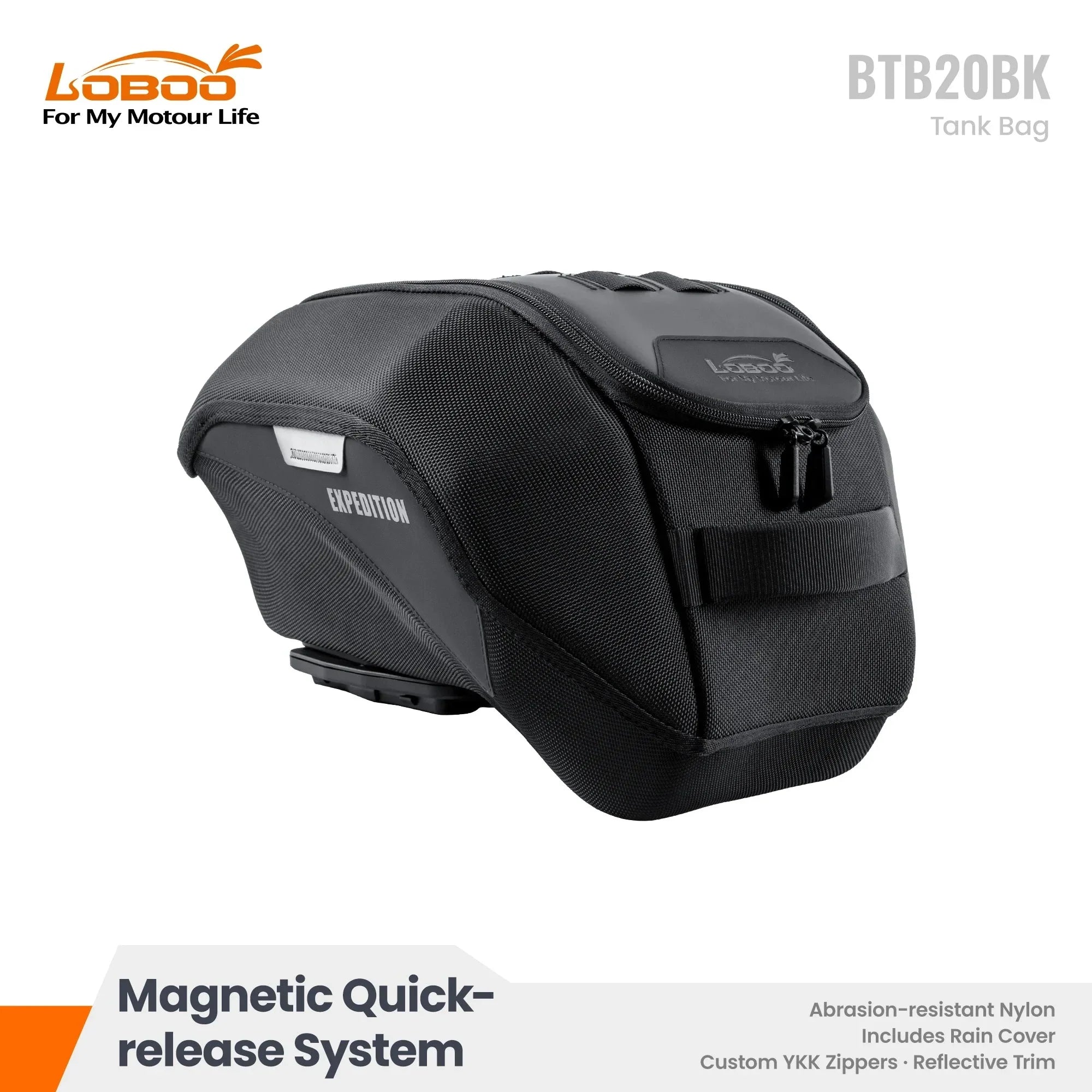 LOBOO BTB20BK di tre quarti con la base magnetica di aggancio in evidenza