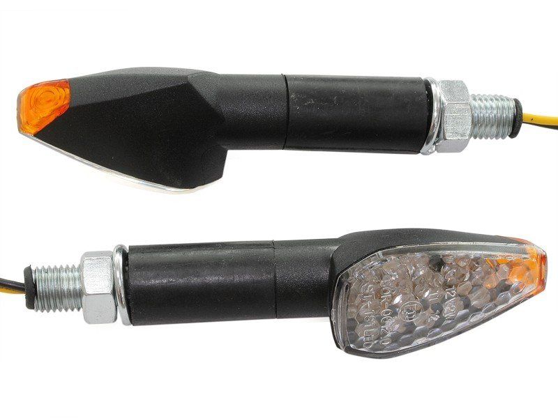 CP.MINI FRECCE A LED "FIGHTER" NERO GAMBO LUNGO OMOLOGATE