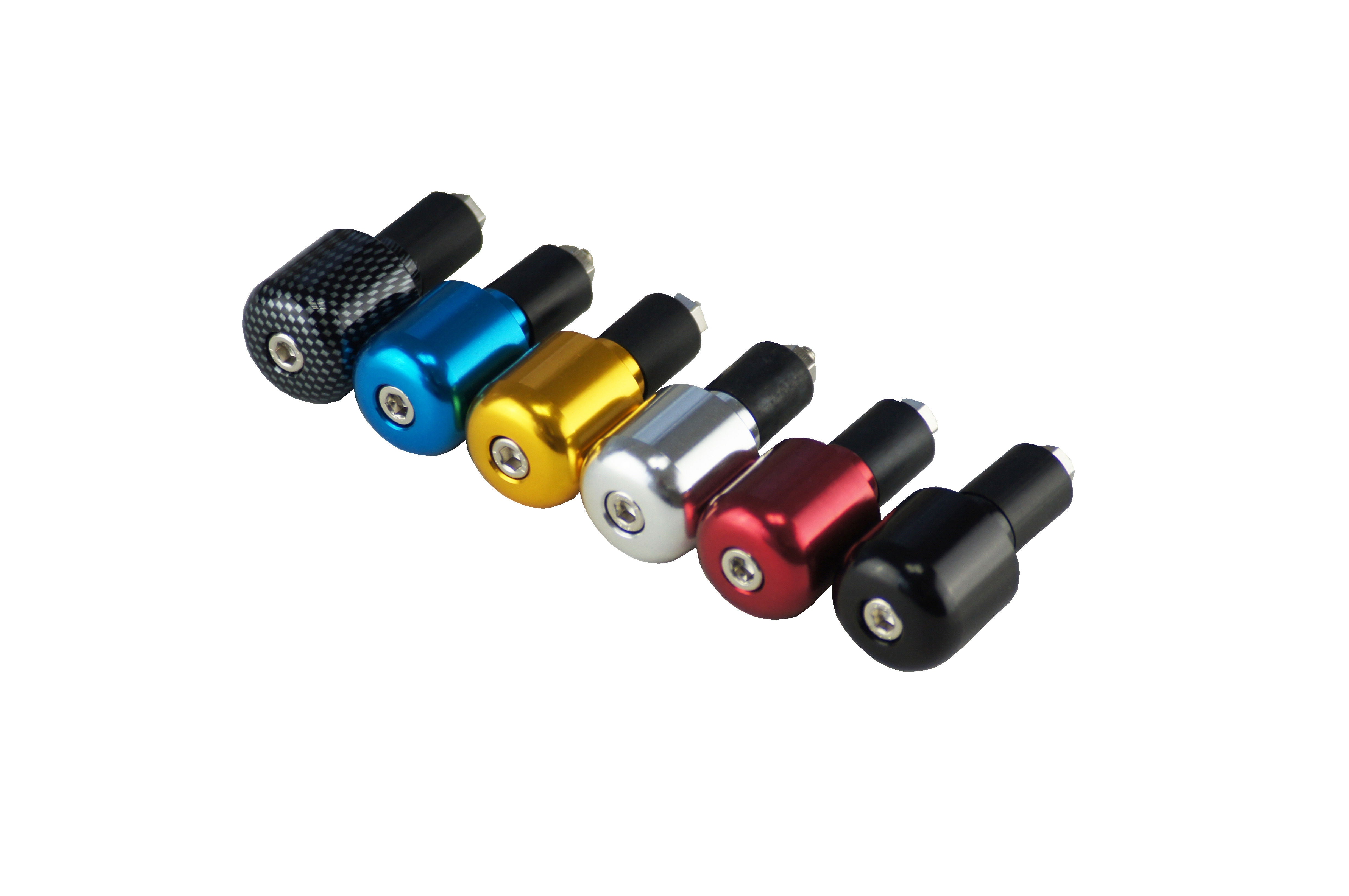 Coppia terminali manubrio liscio alluminio 17mm.