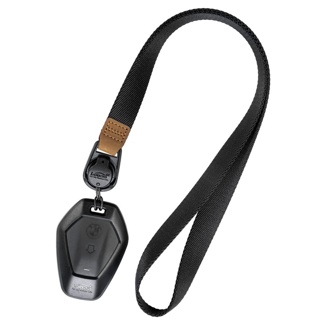 Custodia chiave LOBOO XHK131 nera con cordino magnetico XGS06BK, su sfondo bianco