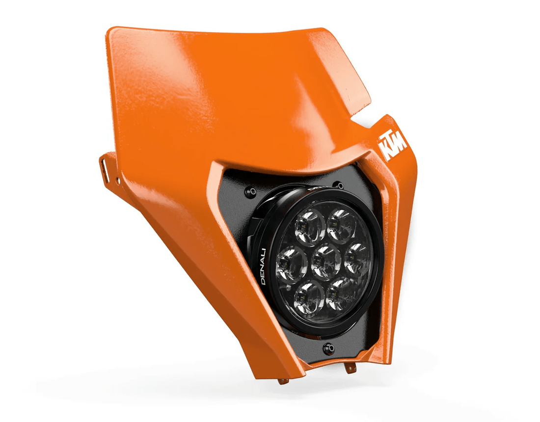 Kit faro rally DENALI con faretto D7 montato su KTM EXC-F