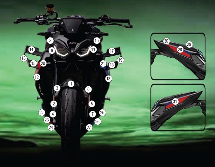 Eazi - Grip Pellicola Protettiva Carene per BMW M 1000 R 2025 - ENDURRAD