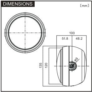 Fanale anteriore a LED "CAPSULE120" - montaggio laterale, E - MARKED - ENDURRAD