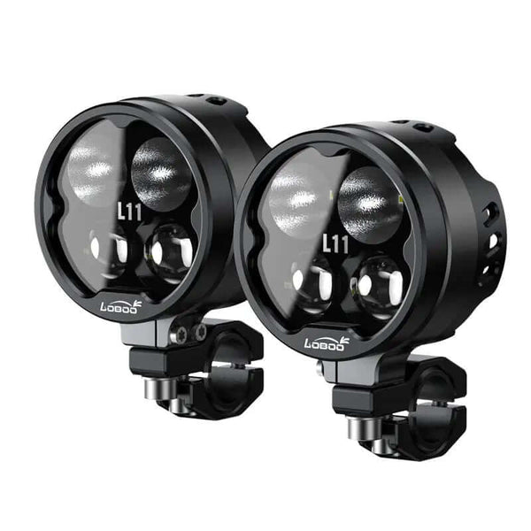 Approved auxiliary motorcycle lights, 15,000 lumens, rotary control