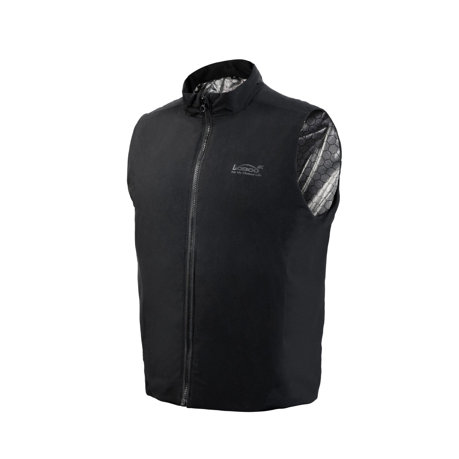 Gilet riscaldato per moto LOBOO RJR10 nero, vista frontale