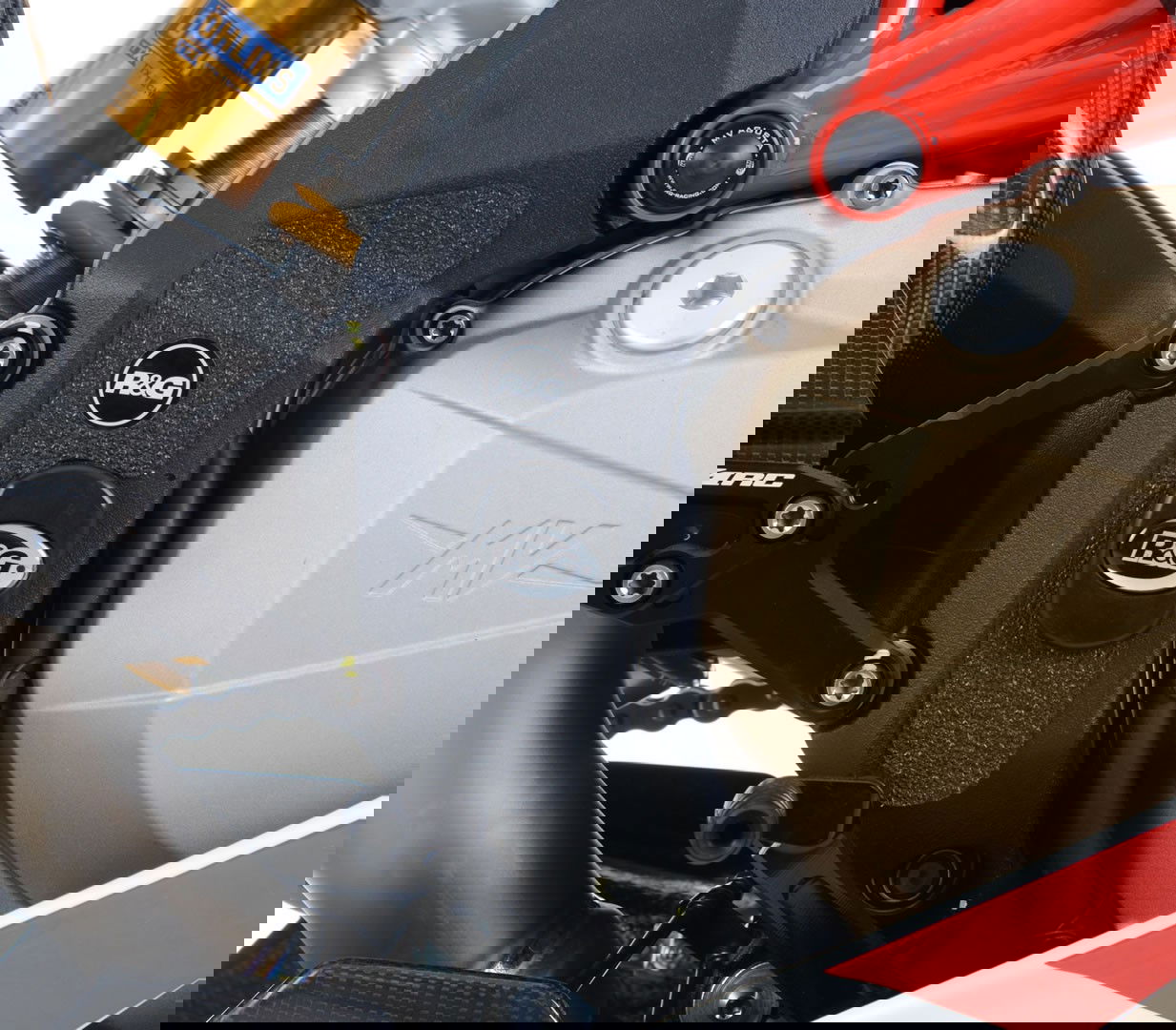 Kit 3pz.adesivi anti-scivolo paratacco MV Agusta F4 1000R '10- / F4RR / F4RC - nero