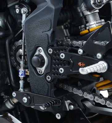 kit 5pz.adesivi anti-scivolo paratacco Triumph 675 Daytona '13- nero (telaio sup/inf e forcellone SX)