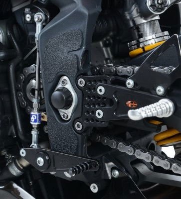 kit 5pz.adesivi anti - scivolo paratacco Triumph 675 Daytona '13 - nero (telaio sup/inf e forcellone SX) - ENDURRAD