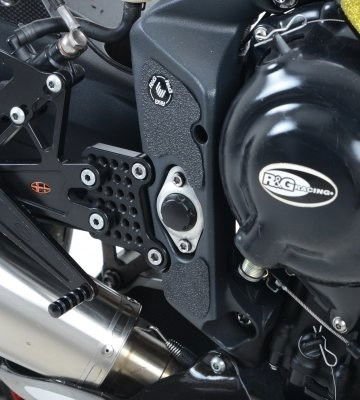 kit 5pz.adesivi anti - scivolo paratacco Triumph 675 Daytona '13 - nero (telaio sup/inf e forcellone SX) - ENDURRAD