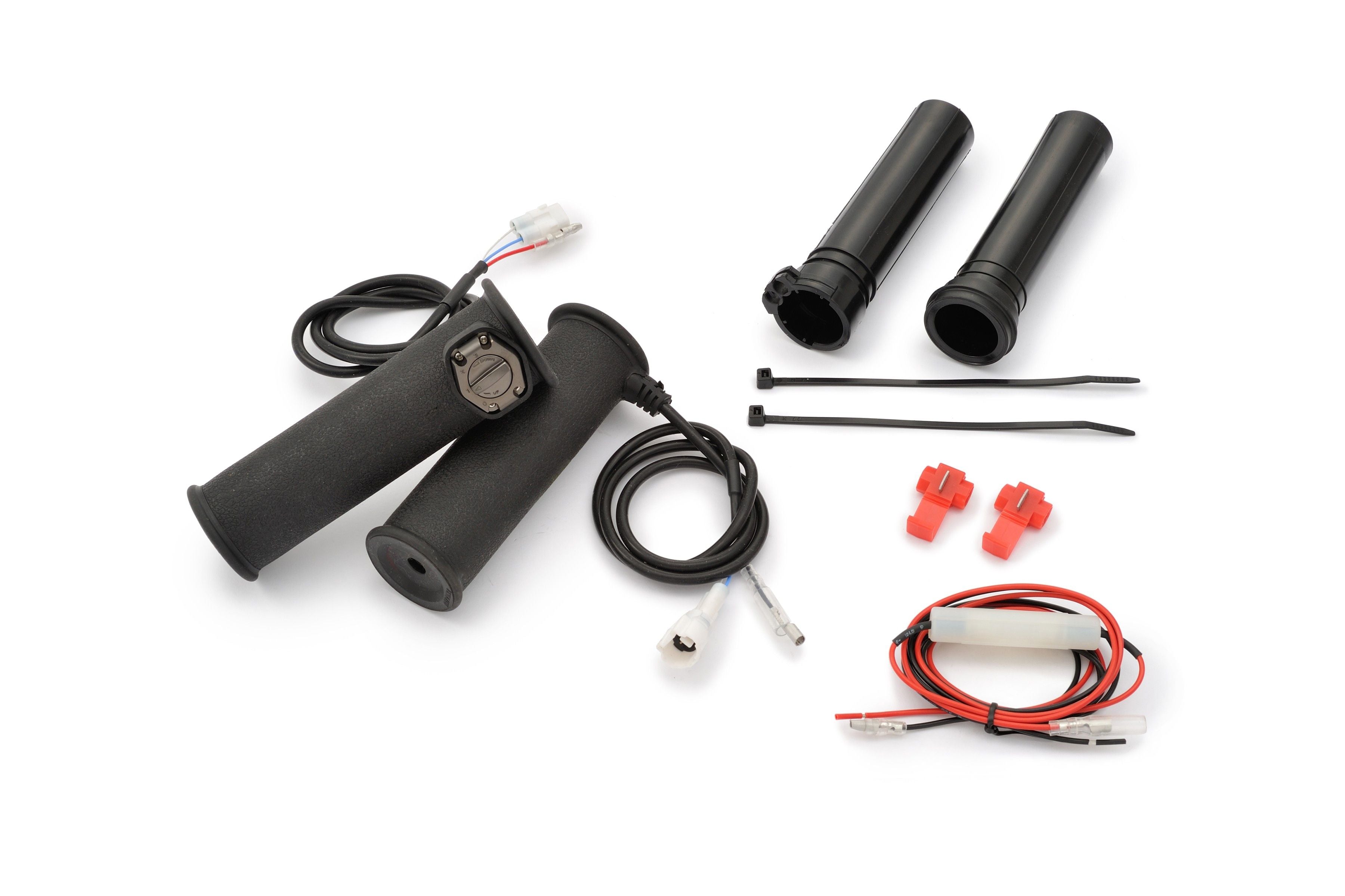 Kit manopole riscaldate moto Harley Davidson (96UP, 08UP) terminale chiuso/controllo mecc. - con leva di comando integrata