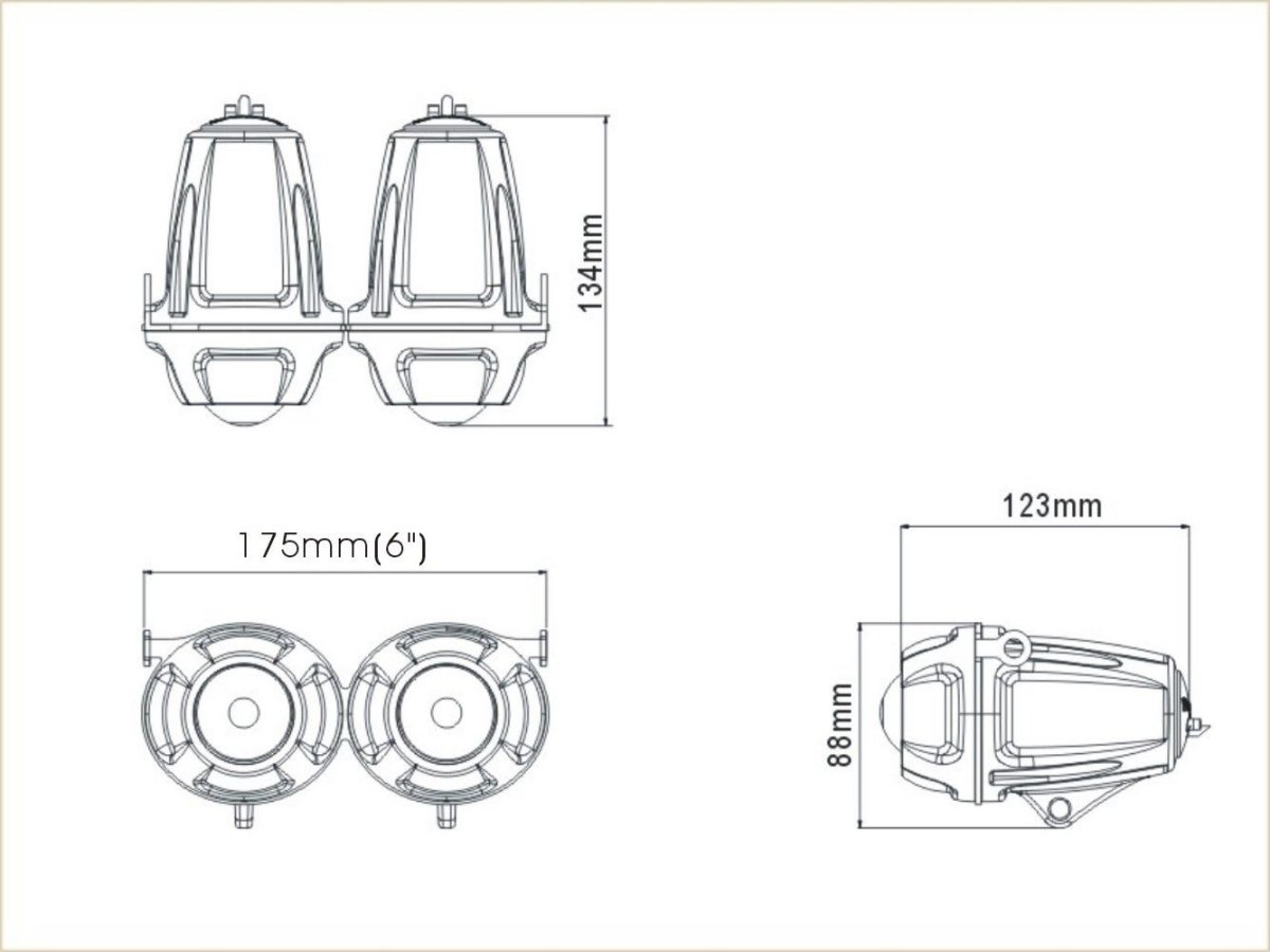 KIT MODIFICA FANALE TWIN POLIELLISSOIDALE ALOGENO (SUPPORTI ALLO STELO NON INCLUSI) - ENDURRAD