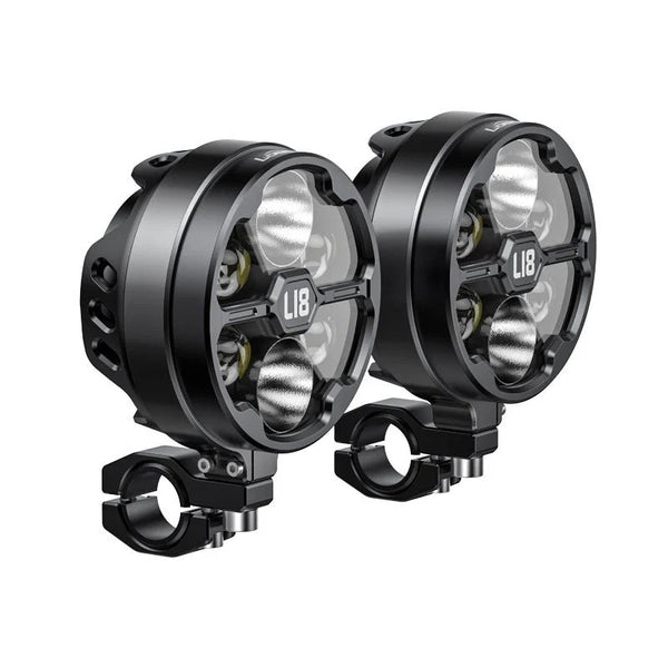 Faretti supplementari moto omologati 21.000 lumen, sei LED e lente in vetro