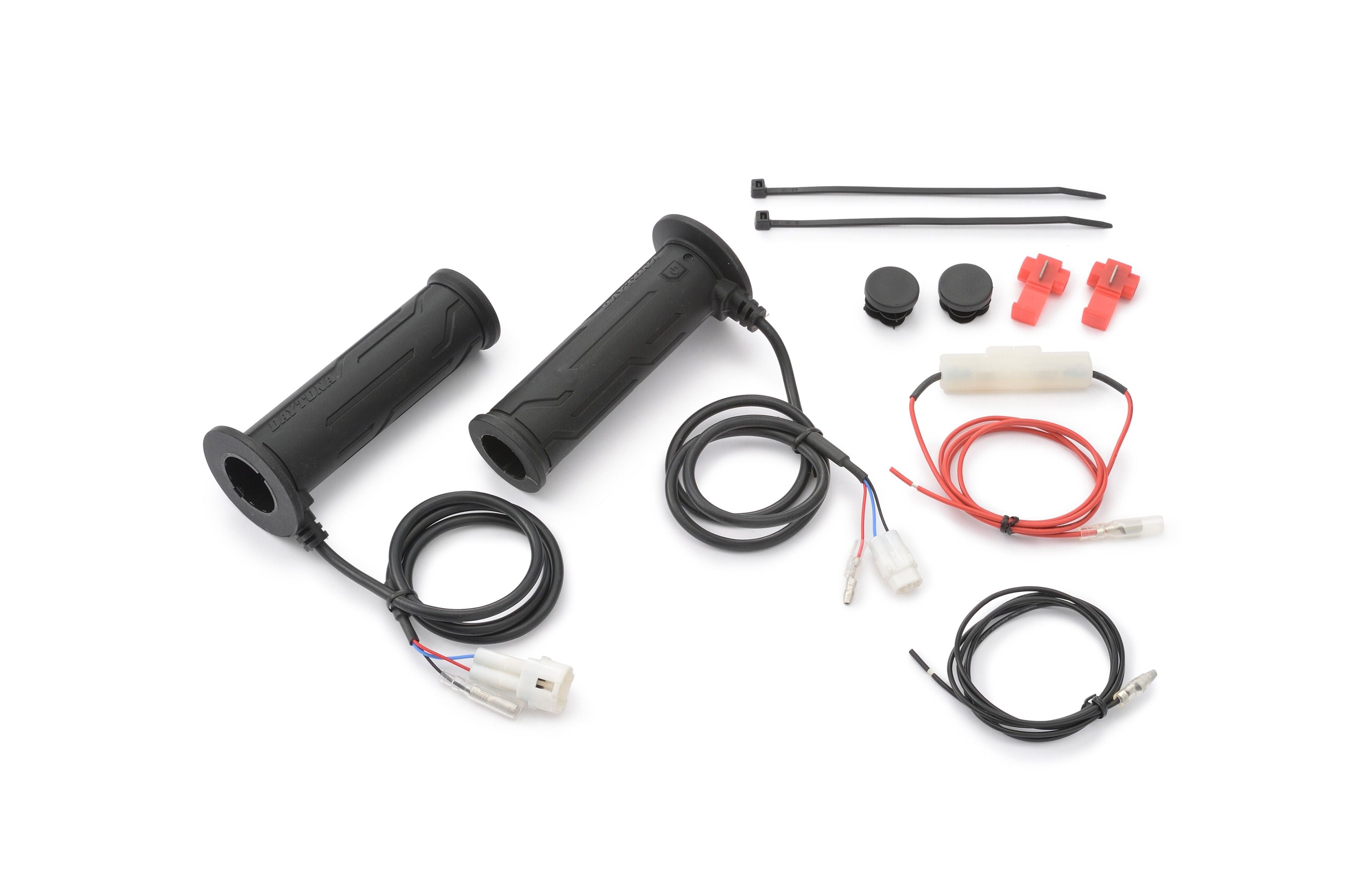 Kit manopole riscaldate moto manubri 22,2mm terminale aperto/controllo mecc. con spie e