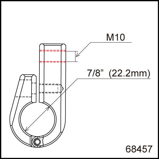 Morsetto universale per manubrio 22.2/M10 tipo C - ENDURRAD