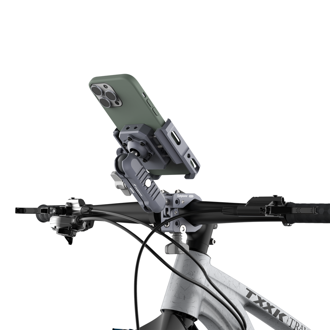 Outplorer P100-A porta cellulare moto montato sul manubrio