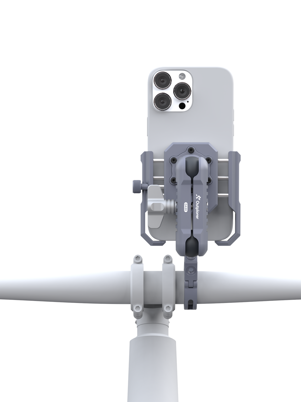 Outplorer P100-C con telefono montato su manubrio
