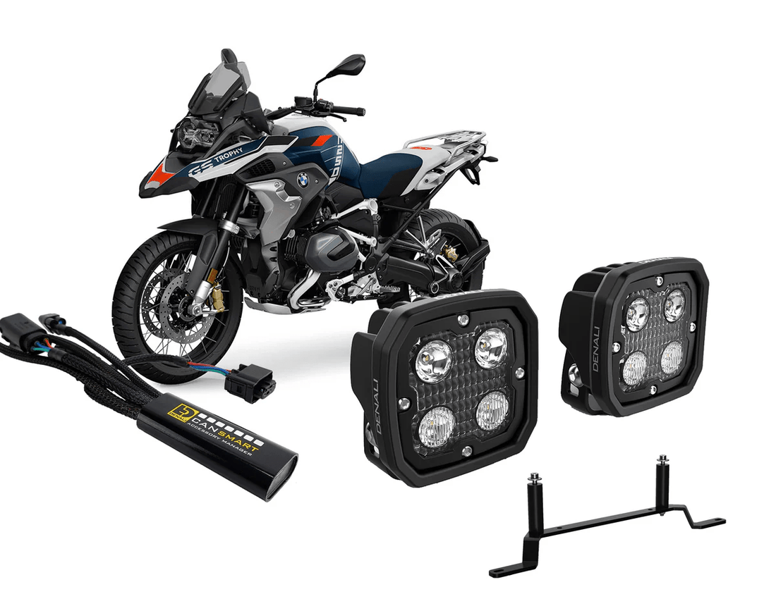 Kit faretti D4 e centralina CANsmart DENALI montati sulla BMW R 1250 GS
