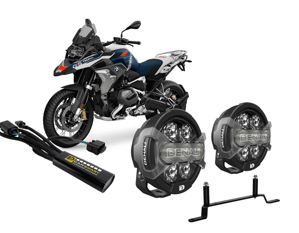 Complete BMW R 1250 GS kit with D7 PRO auxiliary lights and CANsmart
