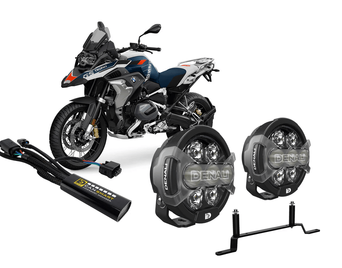 Faretti DENALI D7 PRO montati sulla BMW R 1250 GS con centralina CANsmart
