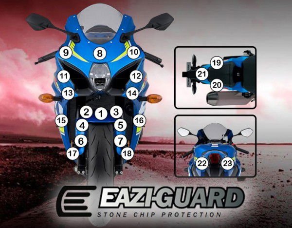 Pellicola adesiva moto yamaha yzf - r3/r25 2015 - 2018 - ENDURRAD
