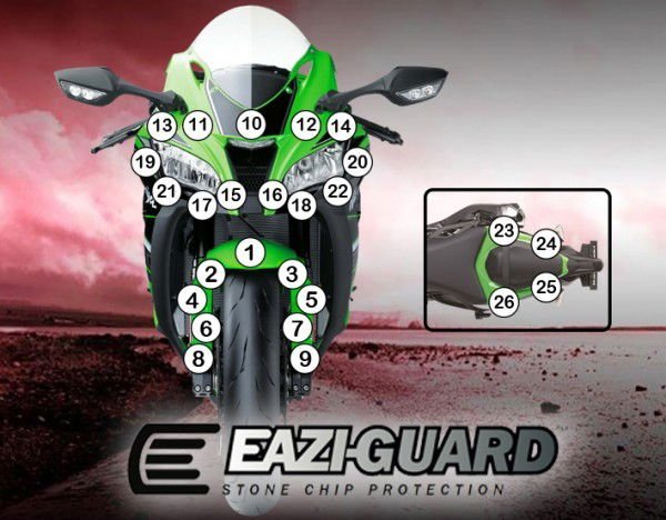 Pellicola adesiva per moto Kawasaki Ninja 650 2017 - 2020 - ENDURRAD