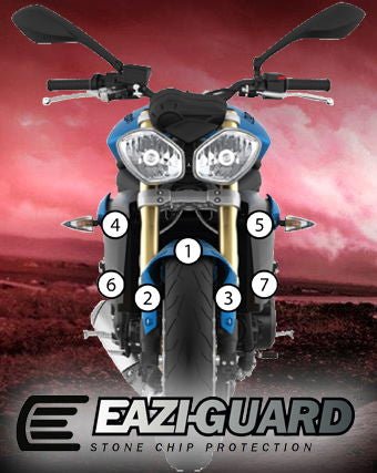 Pellicola adesiva per moto triumph 675 street triple 2013 - 2016 - ENDURRAD