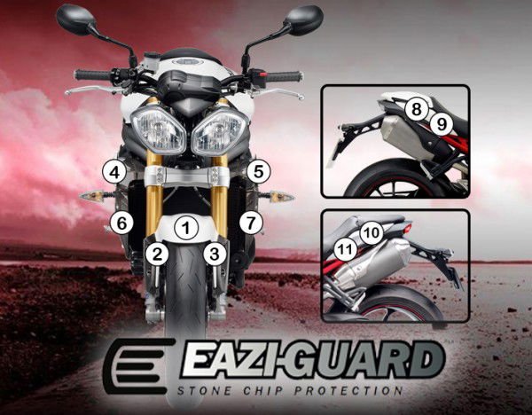 Pellicola moto triumph 1050 speed triple 2011 - 2015 - ENDURRAD