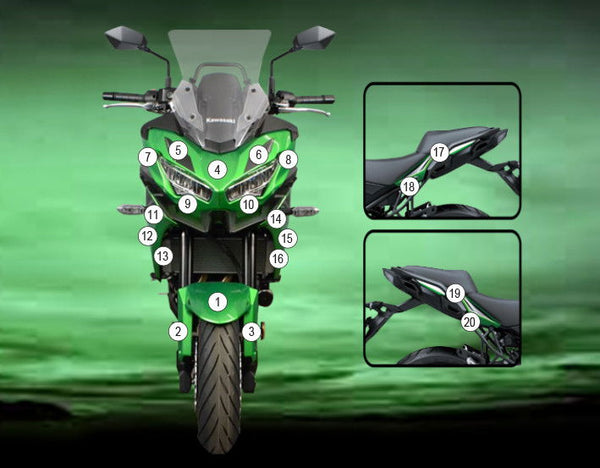 Bodywork protective film Kawasaki Versys 650 2022-2026
