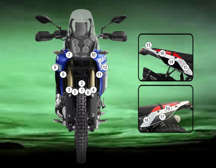 Pellicola protettiva carrozzeria Yamaha Ténéré 700 Explore / Ténéré 700 2019-2024