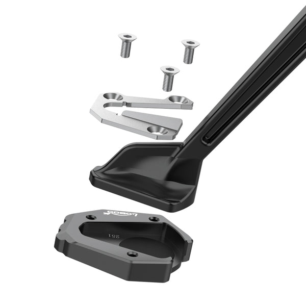 Kickstand plate for KTM 1290 Super Adventure S from 2022 | CNC aluminum and 304 stainless steel, 110 g