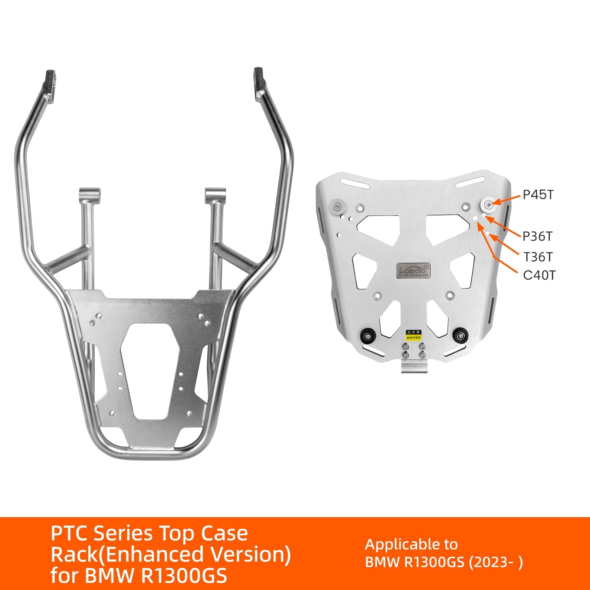 Piastra top case LOBOO serie PTC versione potenziata per BMW R 1300 GS