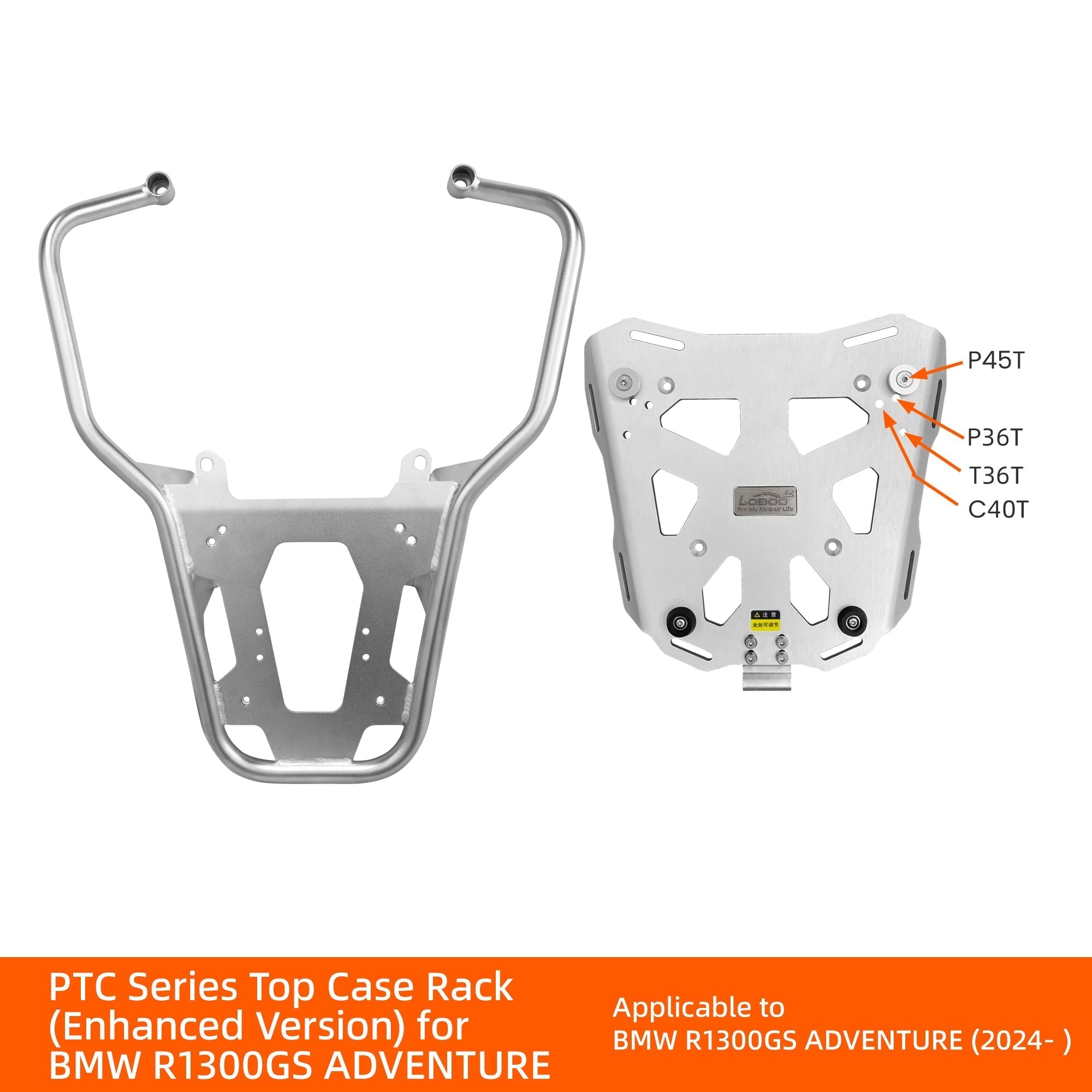 Piastra top case LOBOO serie PTC potenziata per BMW R 1300 GS Adventure