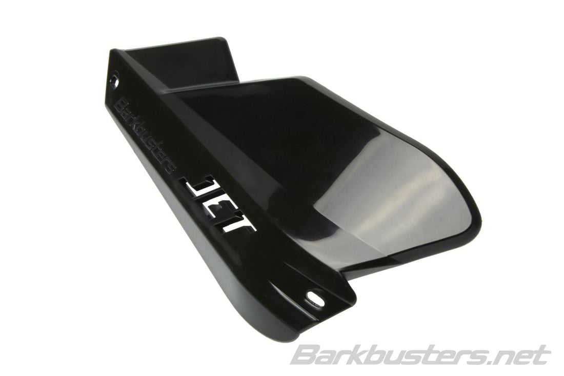 Plastiche paramani Barkbusters JET-003, dettaglio del fissaggio alla struttura sul manubrio