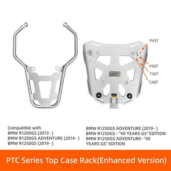 Portapacchi Posteriore Rinforzato per BMW R 1200 GS e R 1250 GS | supporto top case, versione maggiorata