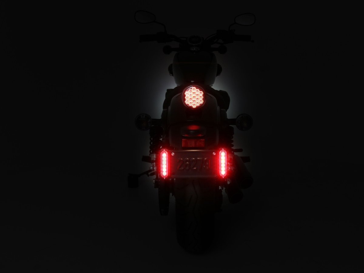 Portatarga moto con doppia luce freno ausiliaria - ENDURRAD