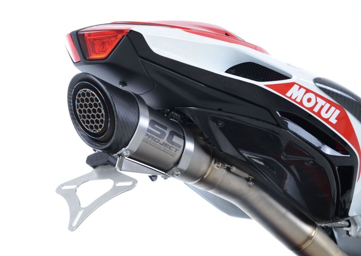 Portatarga Mv Agusta F4 Rc 17 Con Scarico Sc Project Alluminio Satinato 18451 Rg LP0228SS - ENDURRAD