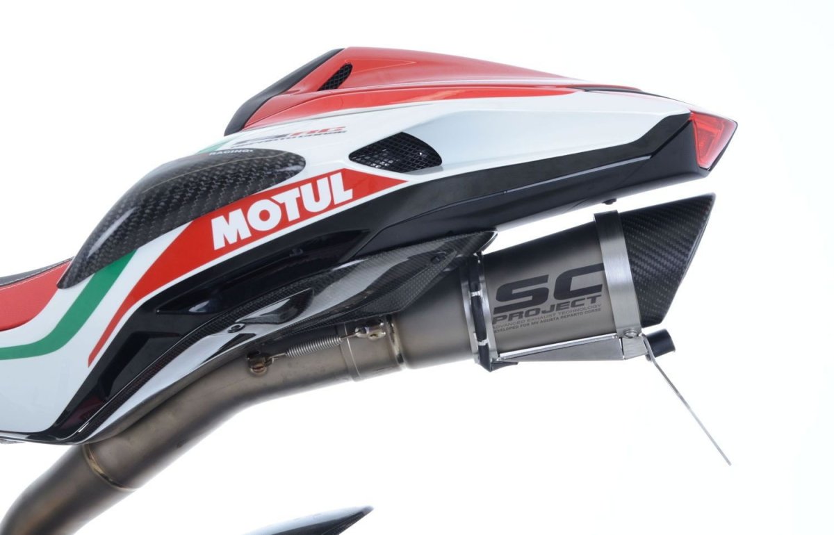 Portatarga Mv Agusta F4 Rc 17 Con Scarico Sc Project Alluminio Satinato 18451 Rg LP0228SS - ENDURRAD