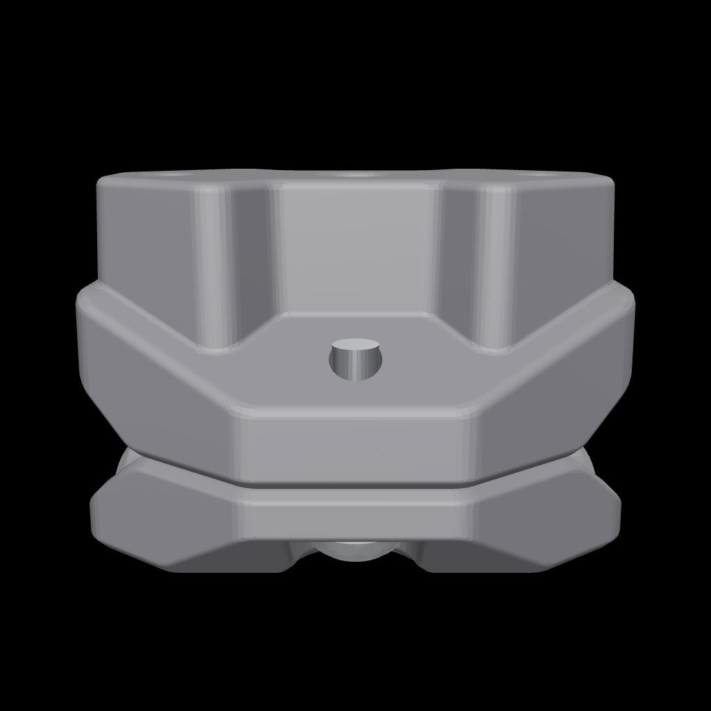 Modello 3D del supporto JADO a morsetto per traversino moto Ø 12–16 mm in alluminio