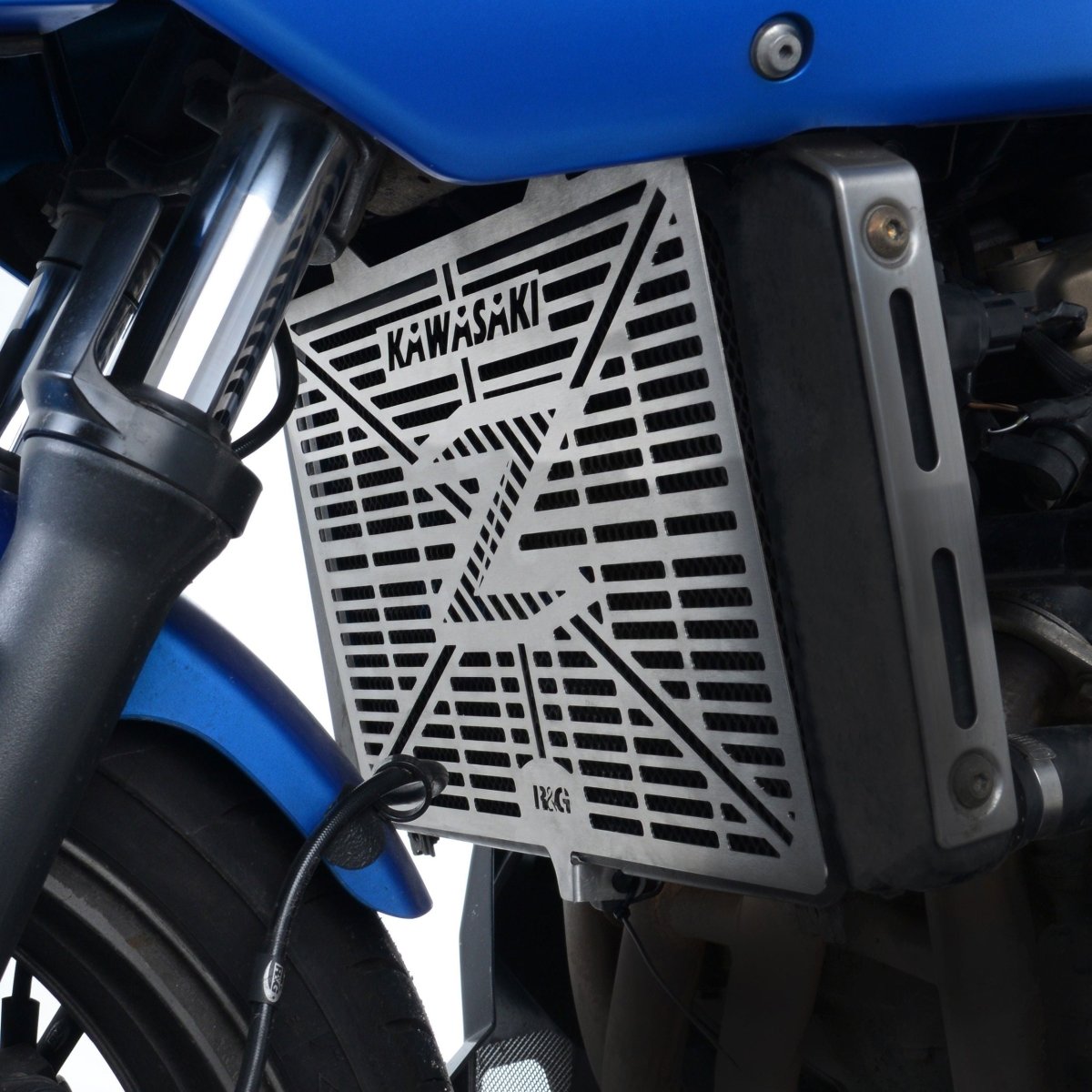 Retina Protezione Radiatore C Logo Acciaio Inox Kawasaki Z750 07 Z750R Z800 Z1000 10 Z1000SX Versys 1000 12 65509 Rg BRG0003SS - ENDURRAD