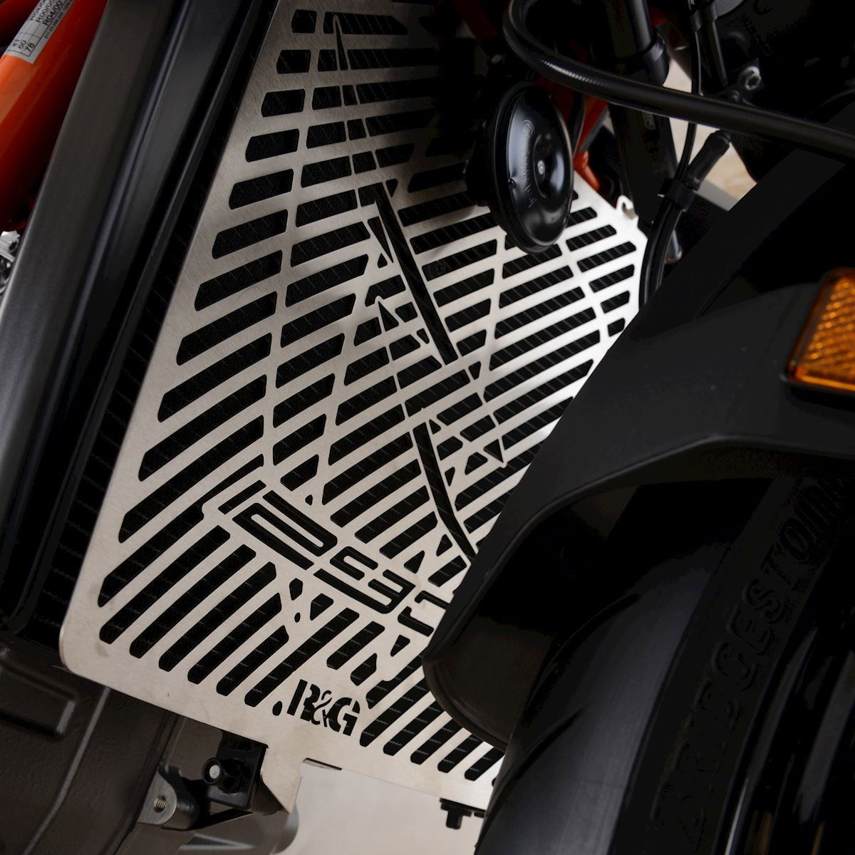 Retina protezione radiatore c/logo, acciaio inox - KTM 1290 Super Duke '20-