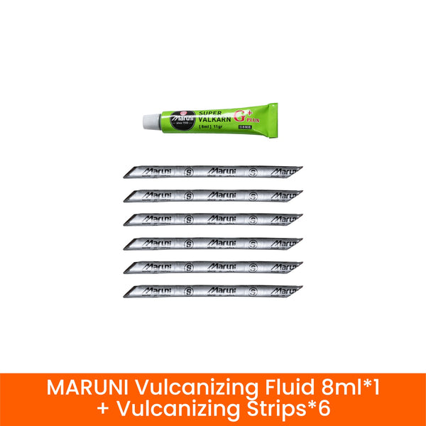 Refill for tubeless repair kit — 8 ml vulcanizing fluid and 6 MARUNI strips