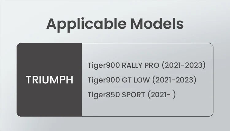 Modelli compatibili con il riser LOBOO CJG91: Triumph Tiger 900 Rally Pro, GT Low e Tiger 850 Sport