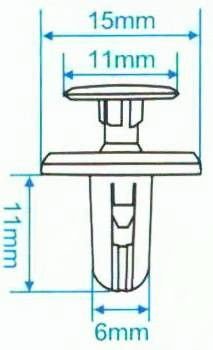 Rivetto a clip Japan style per carene, tipo 2 (10pz) - ENDURRAD