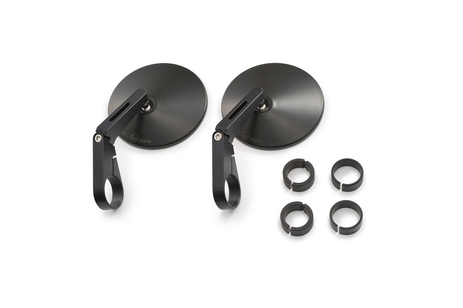 Specchietti manubrio moto bar-end corti, ABS + alluminio, E-MARKED (coppia)
